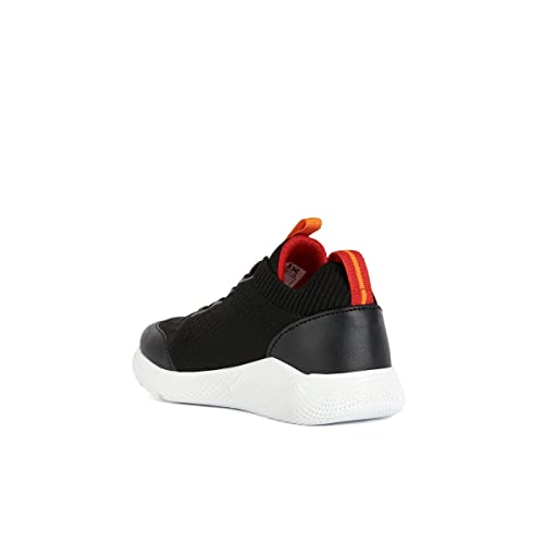 Geox J SPRINTYE Boy Sneaker, Black/ORANGE von Geox