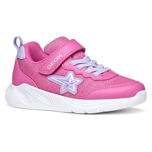 Geox J SPRINTYE Girl A Sneaker, Fuchsia/Lilac, 34 EU von Geox