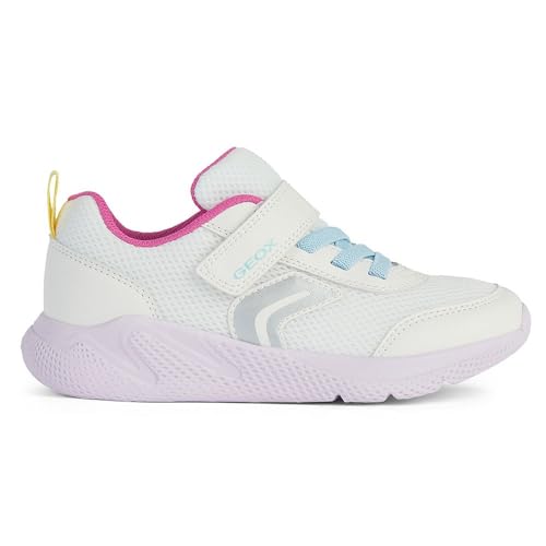 Geox J SPRINTYE Girl B Sneaker, White/Multicolor, 38 EU von Geox