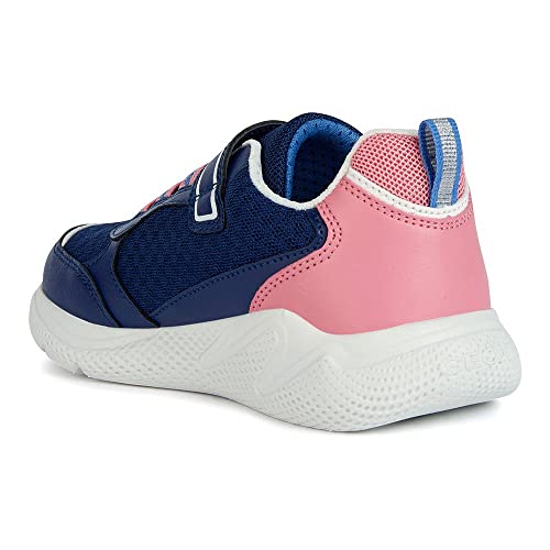 Geox J SPRINTYE Girl Sneaker, Navy/Coral, 35 EU von Geox