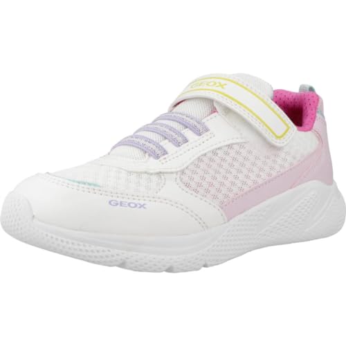 Geox J SPRINTYE Girl Sneaker, White/Multicolor, 32 EU von Geox