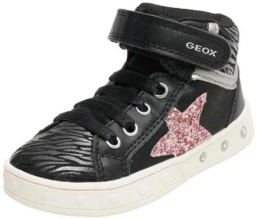 Geox J Skylin Girl Sneaker, Black/DK PINK, 26 EU von Geox