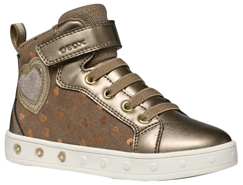 Geox J Skylin Girl Sneaker, DK BEIGE/Platinum, 35 EU Geox J Skylin Girl Sneaker, DK BEIGE/Platinum, 35 EU von Geox
