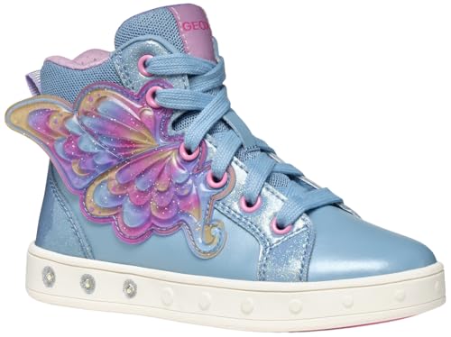 Geox J Skylin Girl Sneaker, LT AVIO/Multicolor, 26 EU von Geox