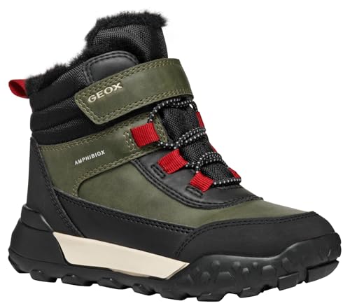 Geox J TREKKYUP Boy B ABX Ankle Boot, DK Green/Black, 35 EU von Geox