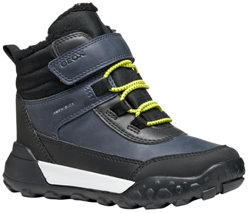 Geox J TREKKYUP Boy B ABX Ankle Boot, Navy/Lime, 33 EU von Geox