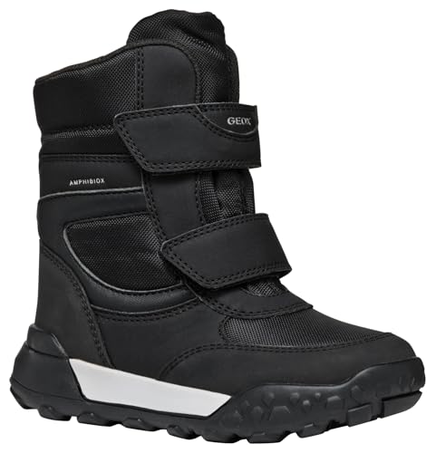 Geox J TREKKYUP Boy B ABX Snow Boot, Black/Silver, 37 EU von Geox