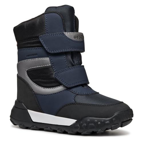 Geox J TREKKYUP Boy B ABX Snow Boot, Navy/Silver, 38 EU von Geox