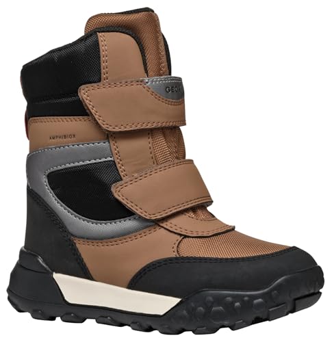 Geox J TREKKYUP Boy B ABX Snow Boot, Tobacco/DK Silver, 37 EU von Geox