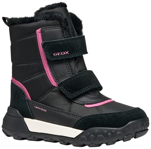 Geox J TREKKYUP Girl B AB Ankle Boot, Black/Fuchsia, 35 EU von Geox