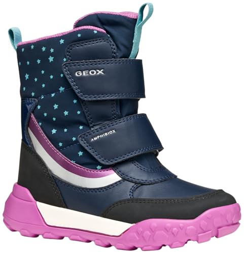 Geox J TREKKYUP Girl B AB Ankle Boot, Navy/Purple, 32 EU von Geox