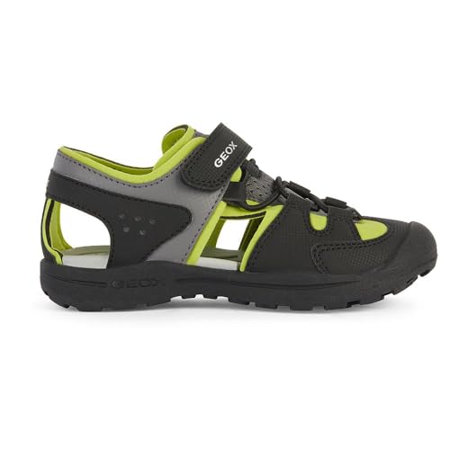 Geox J VANIETT Boy A Sandal, Black/Lime, 30 EU von Geox