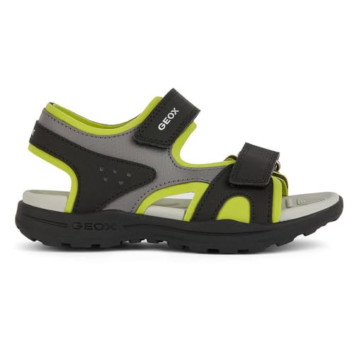 Geox J VANIETT Boy C Sandal, Black/Lime, 32 EU von Geox