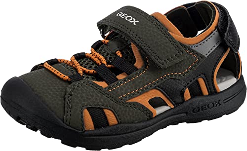 Geox Jungen J VANIETT Boy Sandal, Military/ORANGE, 27 EU von Geox