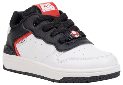 Geox J WASHIBA Boy C Sneaker, White/Black, 30 EU von Geox