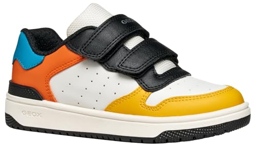 Geox J WASHIBA Boy Sneaker, White/ORANGE, 39 EU von Geox