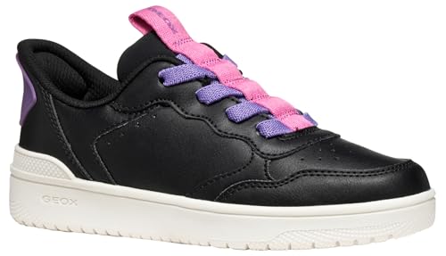 Geox J WASHIBA Fast IN GI Sneaker, Black/Fuchsia, 36 EU von Geox