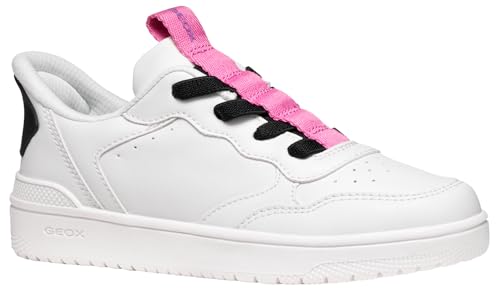 Geox J WASHIBA Fast IN GI Sneaker, White/Fuchsia, 34 EU von Geox