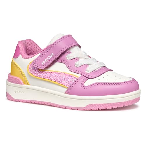 Geox J WASHIBA Girl A Sneaker, Dk Pink/Yellow, 38 EU von Geox