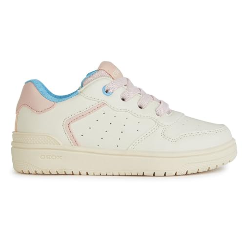 Geox J WASHIBA Girl D Sneaker, LT Ivory/LT Rose, 30 EU von Geox