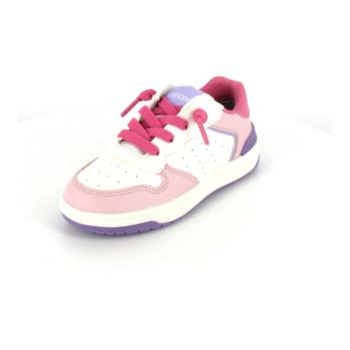 Geox J WASHIBA Girl D Sneaker, White/DK PINK, 30 EU von Geox