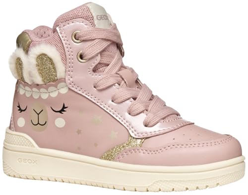 Geox J WASHIBA Girl Sneaker, Old Rose/Platinum, 32 EU von Geox