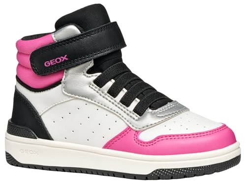 Geox J WASHIBA Girl Sneaker, White/Fuchsia, 25 EU von Geox