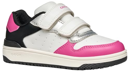 Geox J WASHIBA Girl Sneaker, White/Fuchsia, 38 EU von Geox
