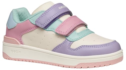 Geox J WASHIBA Mädchen-Sneaker, LT Pink/Watersea, Größe 44, Hellrosa Wassersea, 28 EU von Geox