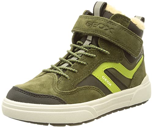 Geox Jungen J Weemble Boy B Abx Sneakers, Dk Green Lime Green, 34 EU von Geox