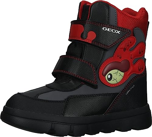 Geox J WILLABOOM Boy B AB Ankle Boot, Black/RED, 24 EU von Geox