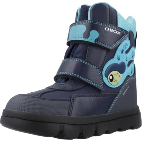 Geox J WILLABOOM Boy B AB Ankle Boot, Navy/Turquoise, 28 EU von Geox