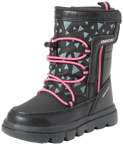 Geox J WILLABOOM Girl B A Ankle Boot, Black/Fuchsia, 24 EU von Geox