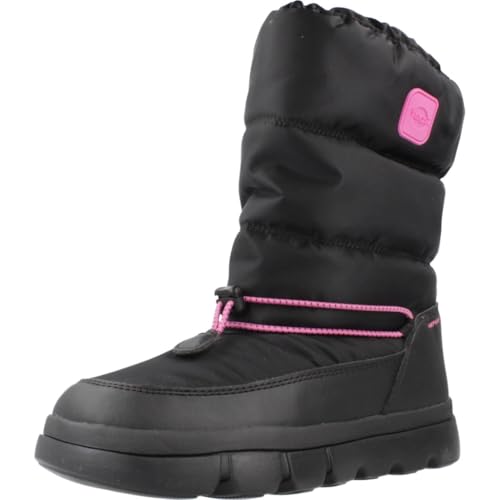 Geox J WILLABOOM Girl B A Snow Boot, Black/Fuchsia, 24 EU von Geox