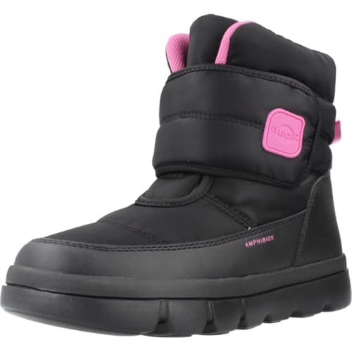 Geox J WILLABOOM Girl B A Snow Boot, Black/Fuchsia, 28 EU von Geox