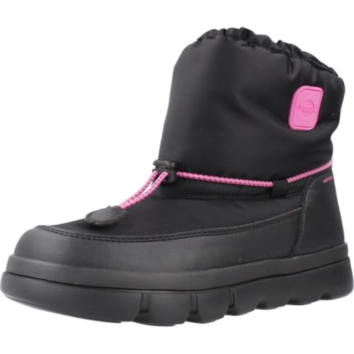 Geox J WILLABOOM Girl B A Snow Boot, Black/Fuchsia, 33 EU von Geox