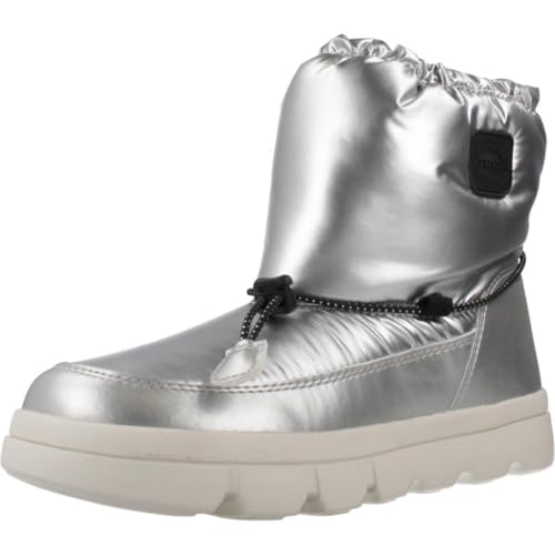 Geox J WILLABOOM Girl B A Snow Boot, Silver/Black, 38 EU von Geox
