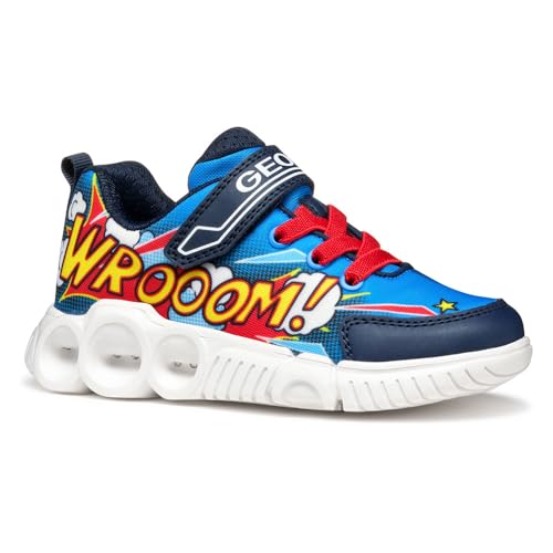 Geox J WROOM Boy D Sneaker, Royal/Red, 32 EU Geox J WROOM Boy D Sneaker, Royal/Red, 32 EU von Geox