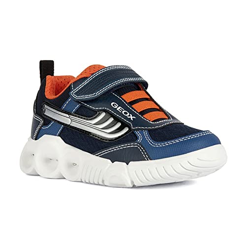 Geox J WROOM Boy Sneaker, Navy/ORANGE, 37 EU von Geox