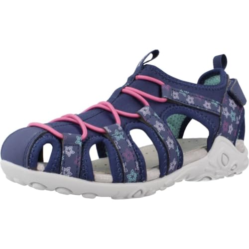 Geox J Whinberry G Sandal, Navy/Fuchsia, 30 EU von Geox