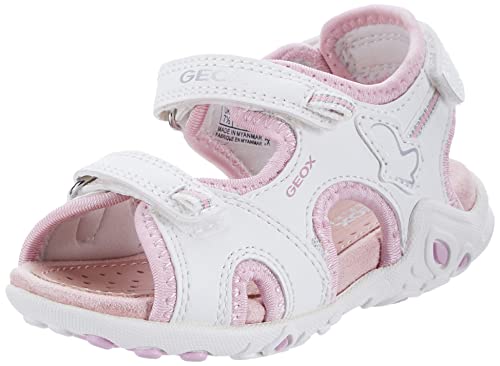 Geox J Whinberry G Sandal, White/PINK, 34 EU von Geox