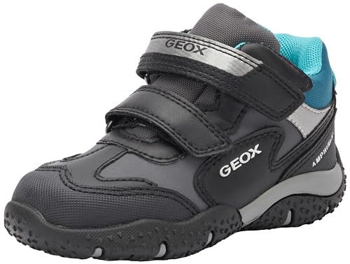 Geox JR Baltic Boy B ABX Sneaker, Black/Petrol, 24 EU von Geox