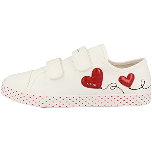 Geox JR CIAK Girl Sneaker, White/RED, 29 EU von Geox