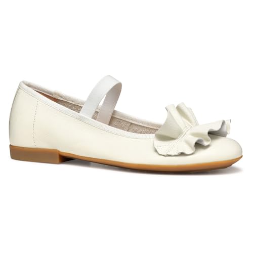 Geox JR PLIE' A Ballet Flat, White, 33 EU von Geox