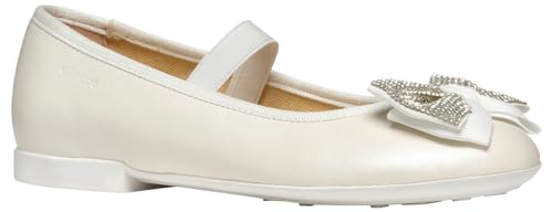 Geox JR PLIE' D Ballet Flat, White, 35 EU von Geox