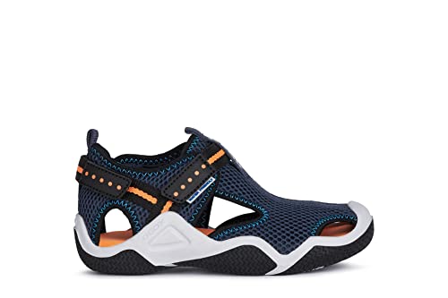 Geox Jungen JR Wader A Sandals,NAVY/ORANGEFLUO,32 EU von Geox