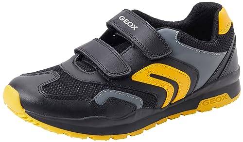 Geox Jungen J Pavel Sneaker, Black Yellow, 34 EU von Geox
