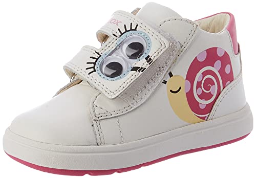 Geox Jungen Mädchen B BIGLIA Girl First Walker Shoe, White/DK PINK, 24 EU Schmal von Geox