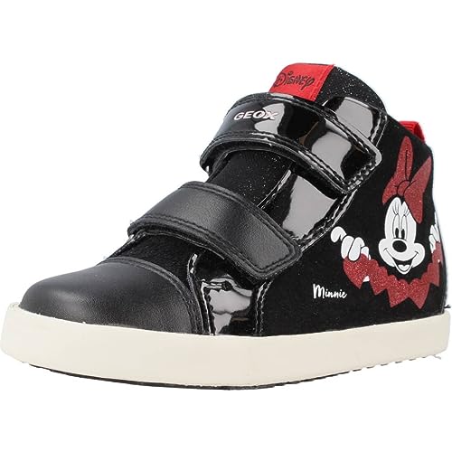 Geox Jungen Mädchen B Kilwi Girl D Sneaker, Black/RED, 24 EU von Geox