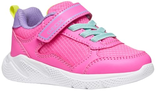 Geox Jungen Mädchen B SPRINTYE Girl Sneaker, Fluo Fuchsia/DK LILA, 27 EU von Geox